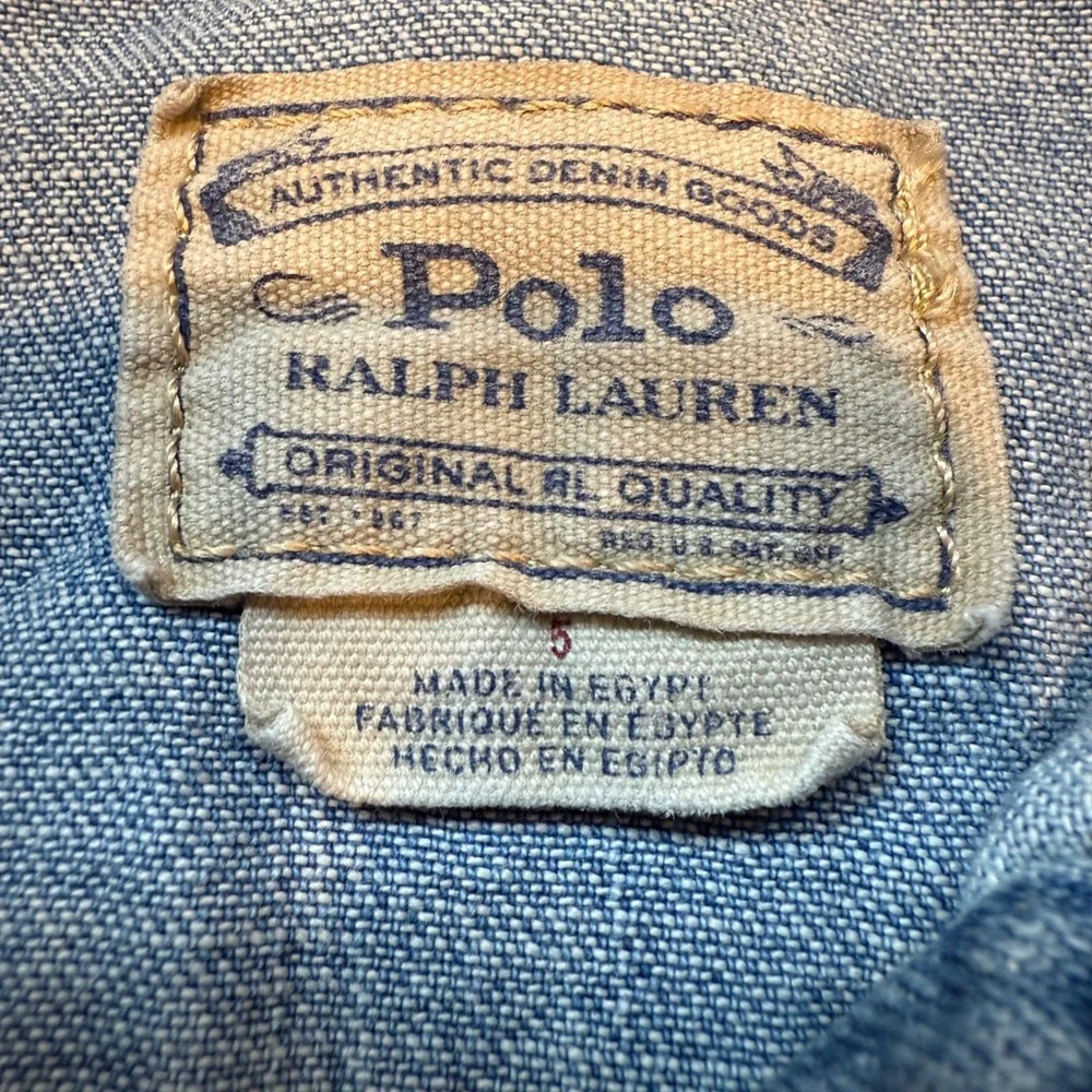 Polo Ralph Lauren‎ Kids Denim Western Shirt Size 5 Light Wash Casual